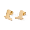304 Stainless Steel Boot Shape Stud Earrings for Men Women X-EJEW-E163-11G-1