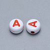 Craft Acrylic Horizontal Hole Letter Beads X-SACR-S201-11A-2
