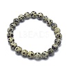 Natural Dalmatian Jasper Bead Stretch Bracelets X-BJEW-K212-A-014-2