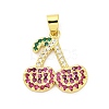 Brass Micro Pave Cubic Zirconia Pendants KK-U066-08G-1