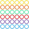120Pcs 6 colors Plastic Loose Leaf Book Binder Rings KY-CP0001-25B-7
