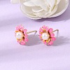 Brass Enamel Stud Earrings KK-CBA8324-27G-03-1