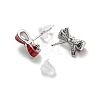 Christmas Theme Brass Stud Earrings LS-EJEW-D062-01H-P-2