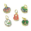 Rack Plating Brass Enamel Pendants KK-M282-06G-1