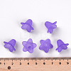 Purple Frosted Transparent Acrylic Flower Beads X-PLF018-15-4