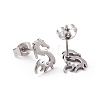 304 Stainless Steel Tiny Dragon Stud Earrings for Men Women EJEW-G318-08P-2