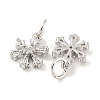 Rack Plating Brass Micro Pave Clear Cubic Zirconia Pendants KK-B093-04C-P-2