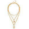 Coin Snake Pendant Chunky Triple Layered Necklace with Creative Design and High-end Feel ST5523214-1