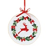 Christmas Themed DIY Embroidery Cup Mat Sets DIY-P021-B04-1