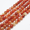 Natural Red Agate Bead Strands G-G880-05-6mm-2