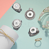 4Pcs 4 Style Crystal Interchangeable Snap Stretch Rings Settings RJEW-DR0001-01-6