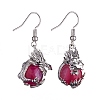 Gemstone Dragon Dangle Earrings EJEW-A092-06P-2