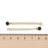 Ion Plating(IP) 316 Surgical Stainless Steel Curb Chain Extender with Natural Black Agate Round Charm STAS-A097-01G-06-3