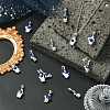16Pcs 4 Styles Spray Printed Alloy European Dangle Charms FIND-CJ0005-53-6