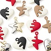 16Pcs 8 Style Spray Painted Alloy Pendants FIND-LS0001-63-4