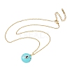 Natural & Synthetic Mixed Stone Geometric Pendant 304 Stainless Steel Cable Chain Necklaces NJEW-JN06675-5