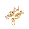 Brass Micro Pave Cubic Zirconia Pendants KK-D019-23G-2