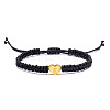 Alloy Heart with Letter Pattern Bead Braided Bead Bracelets FS-WGEB992-05-1