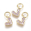 Brass Micro Pave Cubic Zirconia Charms LS-ZIRC-F111-08G-09-1