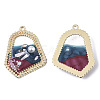 Epoxy Resin Pendants RESI-S381-08B-2