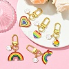 Rainbow Color Alloy Enamel Pendant Decorations HJEW-YW00001-01-4