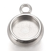 Tarnish Resistant 304 Stainless Steel Pendant Cabochon Settings LS-STAS-K202-03B-P-1