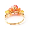 Electroplate Faceted Glass Beads Finger Rings RJEW-TA00014-7