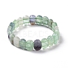 Natural Fluorite Oval Beaded Stretch Bracelet G-E010-01S-1