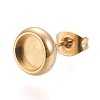 Ion Plating(IP) 304 Stainless Steel Stud Earring Settings STAS-K202-05B-G-2