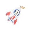 Animal Theme Brass Enamel Pendants KK-CBAE20A-02F-G-2