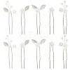 Alloy with Plastic Beads Hair Sticks for Women Girls OHAR-WH20010-08P-1