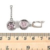925 Sterling Silver Pave Cubic Zirconia Flat Round Hoop Earrings EJEW-C150-01C-02-5