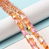 AB Color Plated Transparent Glass Beads Strands EGLA-P051-06A-A04-2