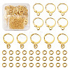 Brass Huggie Hoop Earring Findings & Open Jump Rings KK-TA0007-83G-16