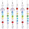 SUNNYCLUE 6Pcs 2 Style Electroplate Octagon Glass Beaded Pendant Decorations HJEW-SC0001-32-1
