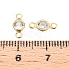 Brass Clear Cubic Zirconia Connector Charms KK-T070-07C-B-3