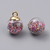 Transparent Glass Globe Pendants GLAA-TAC0002-K19-2