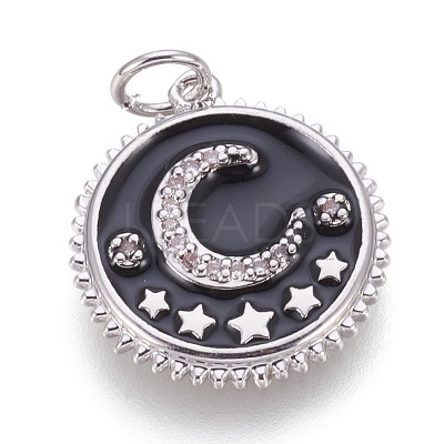 Brass Micro Pave Cubic Zirconia Pendants KK-O113-04P-A-1