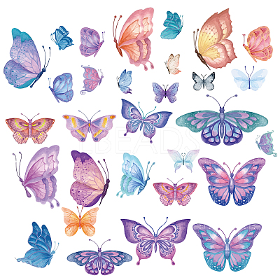 16 Sheets 8 Styles Waterproof PVC Wall Stickers DIY-WH0345-016-1