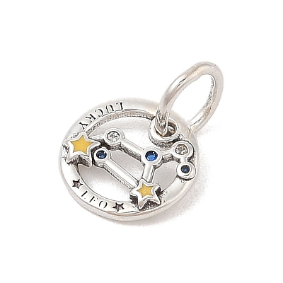 Luminous 925 Sterling Silver Rhinestone Constellation Charms STER-H114-01AS-08-1