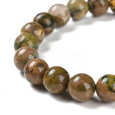 Natural Rhyolite Jasper Stretch Beaded Bracelets G-A185-01S-1