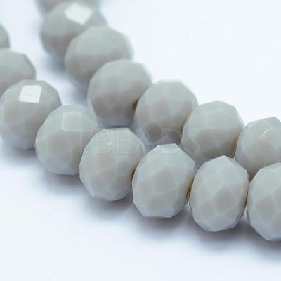 Faceted Rondelle Glass Beads Strands GLAA-I033-4mm-M-1