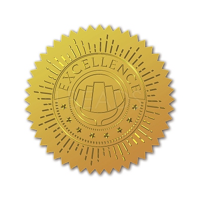 Plastic Self Adhesive Gold Foil Embossed Stickers DIY-WH0163-70O-1