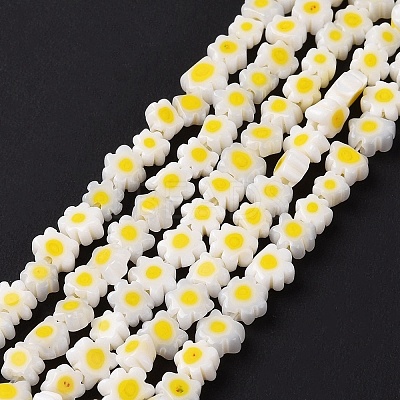 Handmade Millefiori Glass Bead Strands LAMP-J035-4mm-74-1
