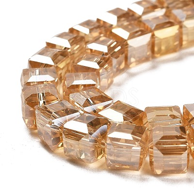 Electroplate Glass Beads Strands EGLA-D018-8x8mm-49-1
