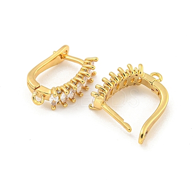 Rack Plating Brass Micro Pave Cubic Zirconia Hoop Earring Findings EJEW-C102-19G-1