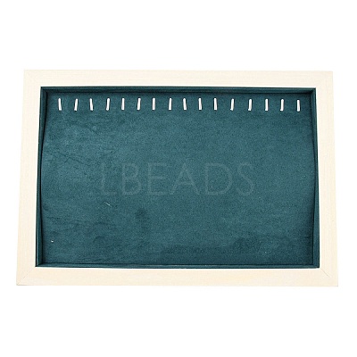 Rectangle Microfiber Cloth Pendant Necklaces Display Stands NDIS-E023-01-1