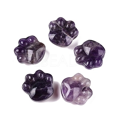 Natural Amethyst Cat Paw Print Figurines DJEW-N003-03B-1