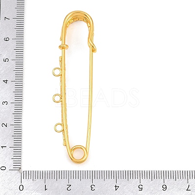 Iron Rhinestone Safety Pins Brooch Findings IFIN-A021-01C-G-1