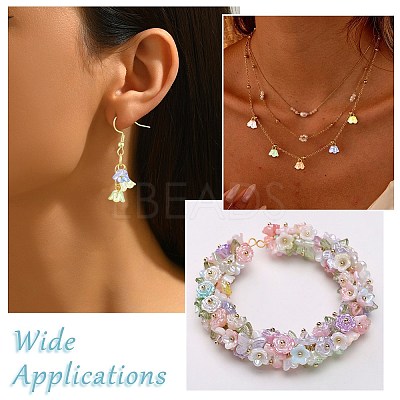 100Pcs Transparent Acrylic Flower Charms PALLOY-CJ00183-1